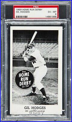 1959 Home Run Derby Gil Hodges PSA 6 EX-MT, Dodgers, Ultra Rare, POP 7, 1 Higher