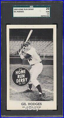 1959 Home Run Derby Gil Hodges RARE LA Dodgers SGC 1.5 AMAZING EYE APPEAL