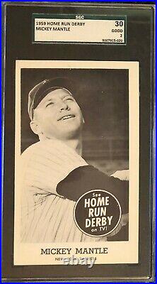 1959 Home Run Derby Mickey Mantle Card Sgc 30 Looks Much Nicer