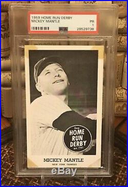1959 Home Run Derby Mickey Mantle PSA 1 Population 4 RARE