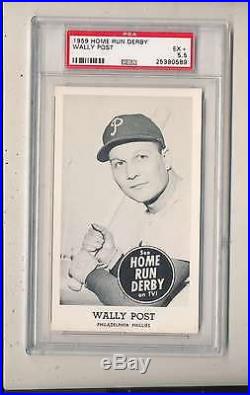 1959 Home run Derby card Wally Post Phillies psa 5.5 ex