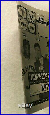 1960 Home Run Derby Mickey Mantle & Willie Mays Kptv Tv Pre Vue Guide Super Rare