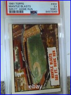 1961 Topps #406 Mantle Blasts 565 Ft Home Run PSA 5 Just graded
