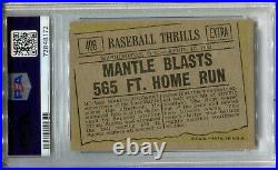1961 Topps #406 Mickey Mantle Blasts 565 ft Home Run PSA 5.5 EX+ NY Yankees