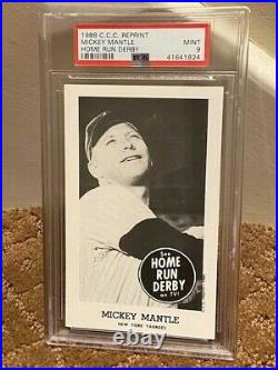 1988 C. C. C. Mickey Mantle PSA 9 Home Run Derby Reprint card Yakees NEW CASE RARE
