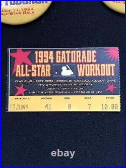 1994 MLB Home Run Derby All Star Game Weekend Ticket Stub Ken Griffey Jr Pins ++