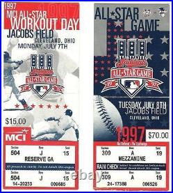 1997 MLB All Star Game Full Ticket & Homerun Derby Ticket Cleveland baseball