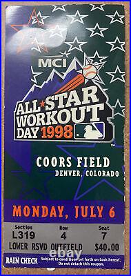 1998 All Star Home Run Derby Ticket Stub (Ken Griffey Jr. Winner)