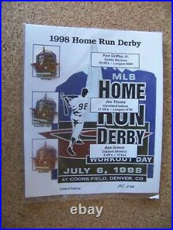 1998 Home Run Derby pin set Griffey Jr Thome Grieve All-Star Rockies Coors AIBM