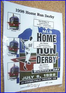 1998 Home Run Derby pin set Griffey Jr Thome Grieve All-Star Rockies Coors AIBM