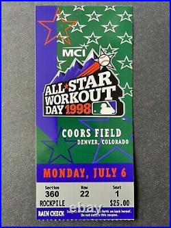 1998 MLB All Star Game Workout Ken Griffey Jr Home Run Derby Ticket Stubs