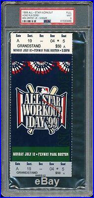 1999 All Star Game Home Run Derby Full Ticket PSA 9 MInt Fenway Park(PL)