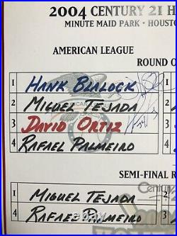 2004 MLB Home Run Derby Signed Duplicate Lineup Card 8 Signatures MLB Hologram