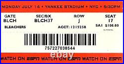 2008 MLB All Star Home Run Derby FULL Ticket PSA 8 Yankee Stadium Josh Hamilton