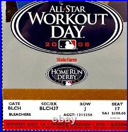 2008 MLB All Star Home Run Derby FULL Ticket PSA 8 Yankee Stadium Josh Hamilton