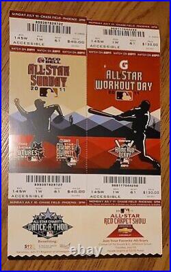 2011 MLB All-Star Game 3 Ticket Set Workout Day Sunday UNUSED Home Run Derby