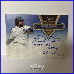 2012 Topps Five Star Prince Fielder Home Run Derby Auto On Card Quotable /10