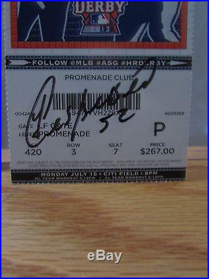 2013 HOME RUN DERBY TICKET SIGNED BY YOENIS CESPEDES