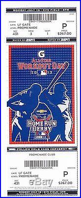 2013 MLB ALL STAR GAME HOME RUN DERBY WORKOUT DAY TICKET STUB 7/15/13 FV $267