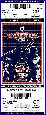 2013 MLB Authentic All Star Workout Day and Home Run Derby Ticket Stub 7/15/2013