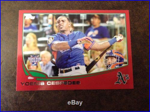 2013 Topps Ruby Red Yoenis Cespedes Home Run Derby #US7 Oakland A's