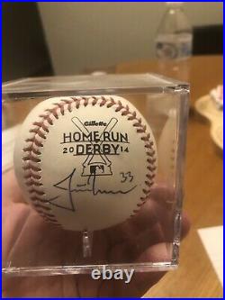 2014 Home Run Derby Justin Morneau Autographed Baseball Fan HQ Coa