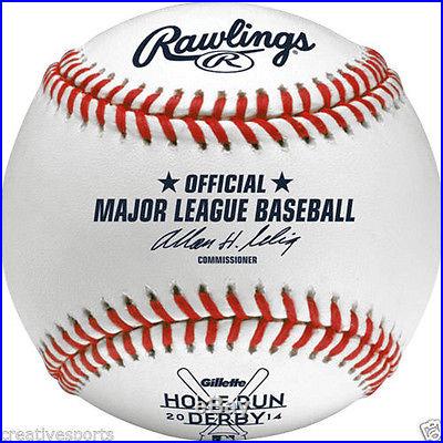 2014 RAWLINGS GILLETTE WHITE HOME RUN DERBY BASEBALL IN FACTORY CUBE CESPEDES