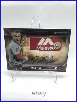 2015 Topps Mike Trout Auto Reilc Red Majestic Tag 1/1 Allstar Game Homerun Derby