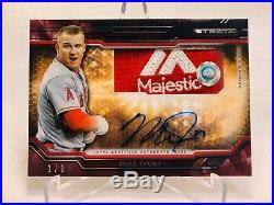 2015 Topps Mike Trout Relic Auto #1/1 Game Worn 2015 Allstar Game Homerun Derby