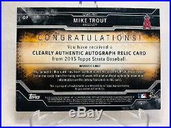 2015 Topps Mike Trout Relic Auto #1/1 Game Worn 2015 Allstar Game Homerun Derby