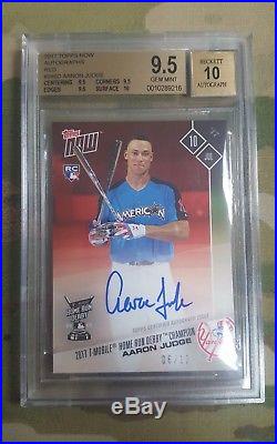 2016-17 Topos Now Aaron Judge Home Run Derby Champion RED Auto /10 BGS 9.5/10