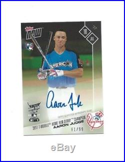 2017 Topps Now #346A Aaron Judge Home Run Derby Champion Autograph SN #/D 61/99