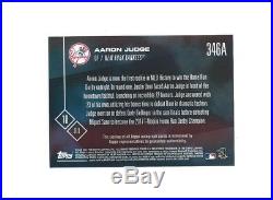 2017 Topps Now #346A Aaron Judge Home Run Derby Champion Autograph SN #/D 61/99