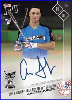 2017 Topps Now #346a Aaron Judge Autograph Card /99 Wins The 2017 Home Run Derby