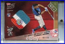 2017 Topps Now Aaron Judge All-Star Home Run Derby Worn Sock Swatch #ed 06/10