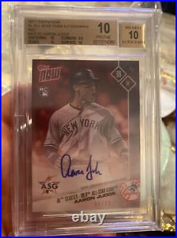 2017 Topps Now Aaron Judge All Star Team Red Auto BGS 10 Pristine Rookie Pop 1
