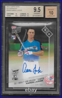 2017 Topps Now Aaron Judge Auto Home Run Derby Champion RC #'d 58/99 BGS 9.5/10
