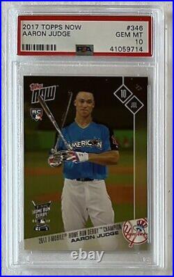 2017 Topps Now Aaron Judge. Home Run Derby Champion #346. Rc Rookie. Psa 10