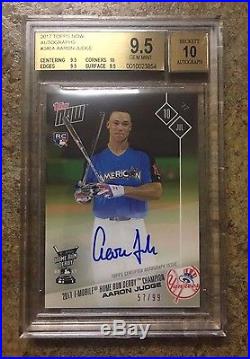 2017 Topps Now Aaron Judge Rc Home Run Derby Auto /99 Bgs 9.5/10 Yankees Pop 3