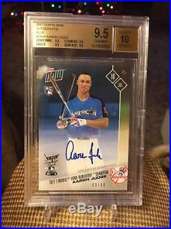2017 Topps Now Home Run Derby Aaron Judge Blue /49 Auto RC BGS 9.5 Gem Mint