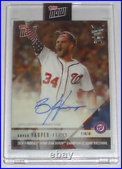 2018 Bryce Harper Signed Topps Now Card #467a Hr Derby Champ Nats Home Ballpark