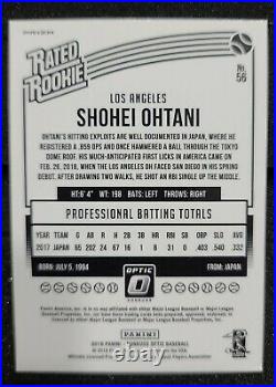 2018 Donruss Optic Rated Shohei Ohtani Holo Pink Refractor Prizm #56 Angels