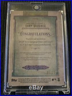 2018 Topps Gypsy Queen Gary Sanchez Home Run Derby Sock Relic Auto On Card #5/10