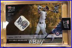 2018 Topps NOW HRD-9C BRYCE HARPER 2018 Home Run Derby Ball Relic 1/1 &AUTO/99