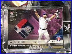 2018 Topps NOW MLB HRD-18B Kyle Schwarber Home Run Derby Sock Relic /25 CUBS