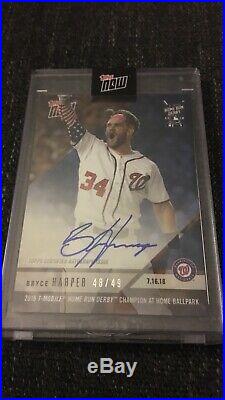 2018 Topps Now BRYCE HARPER Home Run Derby ChamP On-Card BLUE Auto /49