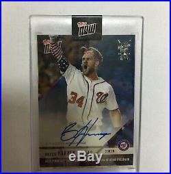 2018 Topps Now BRYCE HARPER Home Run Derby Champion On-Card Auto BLUE /49