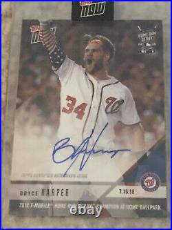 2018 Topps Now Bryce Harper Auto Autograph 65/99 Home Run Derby Washington Nats