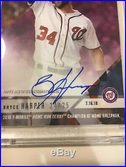 2018 Topps Now Parallel Bryce Harper Auto Home Run Derby Champ /25! Phillies Sp