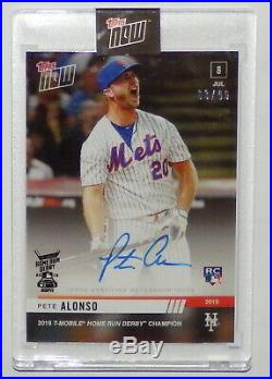 2019 Pete Alonso Signed T-mobile Home Run Derby Champ Asg Topps Now Card #493a